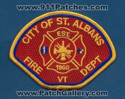Saint Albans Fire Department (Vermont)
Thanks to Paul Howard for this scan.
Keywords: dept. city of st. vt