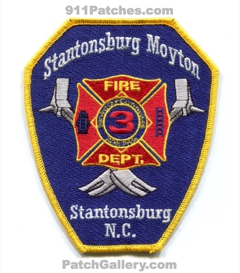 Stantonsburg Moyton Fire Department 3 Patch (North Carolina)
Scan By: PatchGallery.com
Keywords: dept. n.c.