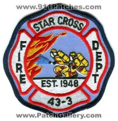 Star Cross Fire Department 43-3 (New Jersey)
Scan By: PatchGallery.com
Keywords: dept