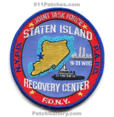 Staten Island Recovery Center Joint Task Force 9-11 WTC Patch (New York)
Scan By: PatchGallery.com
Keywords: new york city fire department dept. fdny f.d.n.y. police nypd n.y.p.d. port authority papd p.a.p.d. world trade center