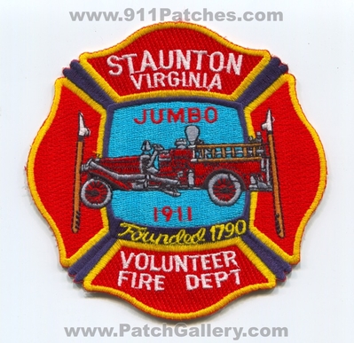 Staunton Volunteer Fire Department Patch (Virginia)
Scan By: PatchGallery.com
Keywords: vol. dept. jumbo 1911 founded 1790