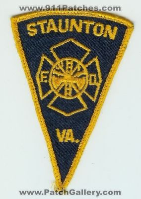 Staunton Fire Department Patch (Virginia)
Thanks to Mark C Barilovich for this scan.
Keywords: va. f.d. fd