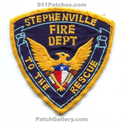 Stephenville Fire Department Patch (Texas)
Scan By: PatchGallery.com
Keywords: dept. to the rescue