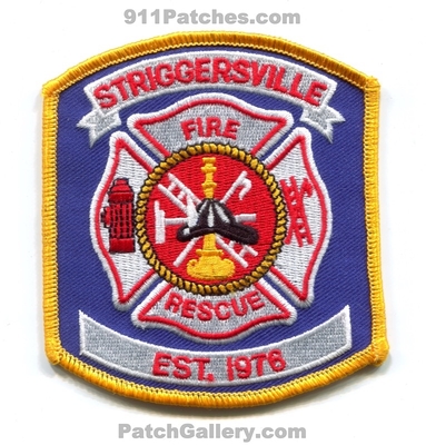 Striggersville Fire Rescue Department Patch (Tennessee)
Scan By: PatchGallery.com
Keywords: dept. est. 1976