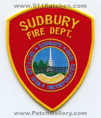 Sudbury Fire Department Patch (Massachusetts)
Scan By: PatchGallery.com
Keywords: dept. settled 1638 incorporated 1639 wadsworth