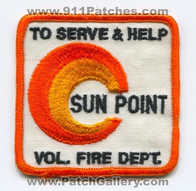 Sun Point Volunteer Fire Department Patch (Florida)
Scan By: PatchGallery.com
Keywords: vol. dept. to serve & and help