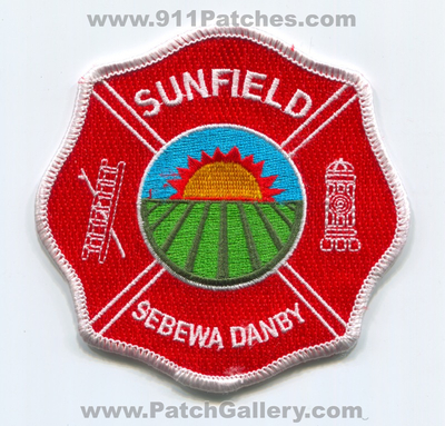 Sunfield Sebewa Danby Fire Department Patch (Michigan)
Scan By: PatchGallery.com
Keywords: dept.