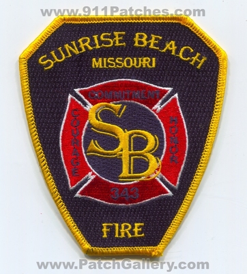 Sunrise Beach Fire Department Patch (Missouri)
Scan By: PatchGallery.com
Keywords: sb dept. commitment courage honor 343