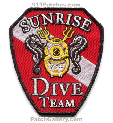 Sunrise Fire Rescue Department Dive Team Patch (Florida)
Scan By: PatchGallery.com
Keywords: dept. scuba diver