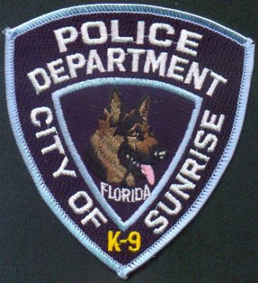 Sunrise Police Department K-9
Thanks to EmblemAndPatchSales.com for this scan.
Keywords: florida city of k9