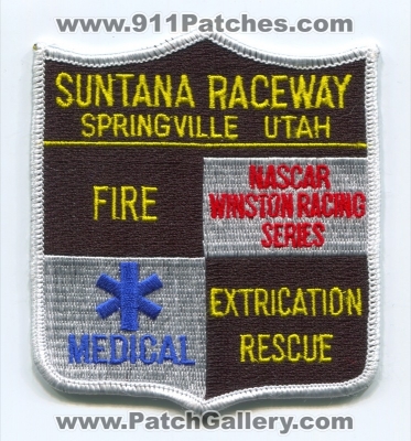 Suntana Raceway Fire Extrication Rescue Medical Patch (Utah)
Scan By: PatchGallery.com
Keywords: springville department dept. ems nascar winston racing series