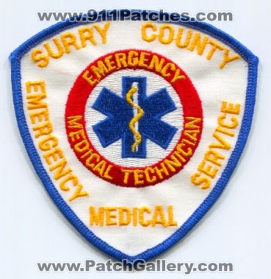 Surry County Emergency Medical Services EMS EMT Patch (North Carolina)
Scan By: PatchGallery.com
Keywords: co. technician