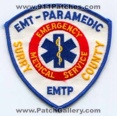 Surry County Emergency Medical Services EMS EMT Paramedic Patch (North Carolina)
Scan By: PatchGallery.com
Keywords: co. emtp technician