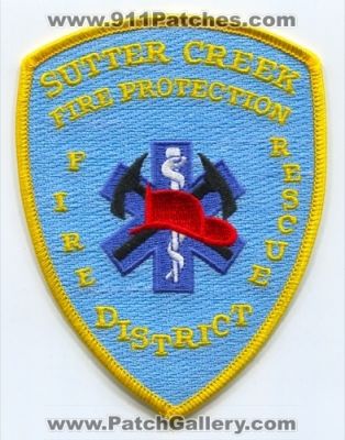 Sutter Creek Fire Protection District Patch (California)
Scan By: PatchGallery.com
Keywords: prot. dist. rescue department dept.