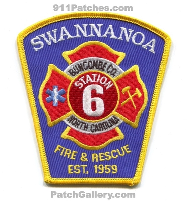 Swannanoa Fire Rescue Department Station 6 Buncombe County Patch (North Carolina)
Scan By: PatchGallery.com
Keywords: & and dept. co. est. 1959