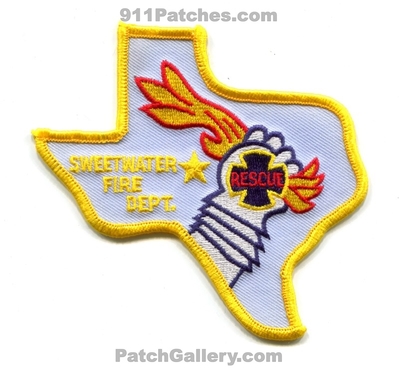 Sweetwater Fire Rescue Department Patch (Texas) (State Shape)
Scan By: PatchGallery.com
Keywords: dept.