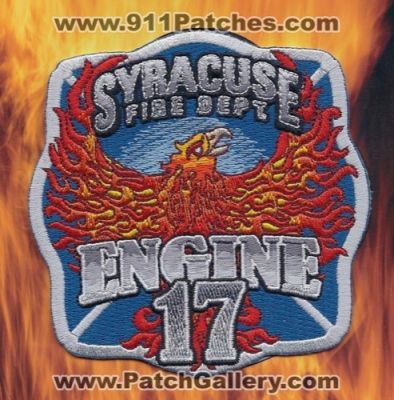 Syracuse Fire Department Engine 17 (New York)
Thanks to PaulsFirePatches.com for this scan. 
Keywords: dept.