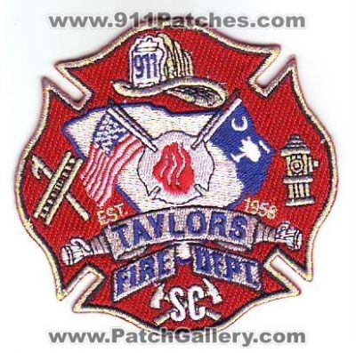Taylors Fire Department (South Carolina)
Thanks to Dave Slade for this scan.
Keywords: dept. sc