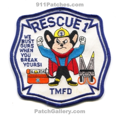Manchester Fire Department Rescue 1 Patch (Connecticut)
Scan By: PatchGallery.com
Keywords: town of dept. tmfd we bust ours when you break yours! mighty mouse