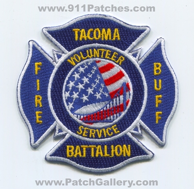 Tacoma Fire Buff Battalion Patch (Washington)
Scan By: PatchGallery.com
[b]Patch Made By: 911Patches.com[/b]
Keywords: volunteer service department dept.