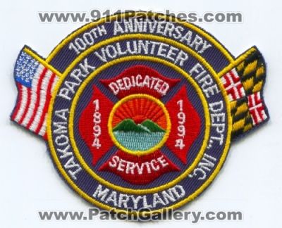 Takoma Park Volunteer Fire Department Inc 100th Anniversary (Maryland)
Scan By: PatchGallery.com
Keywords: vol. dept. inc.