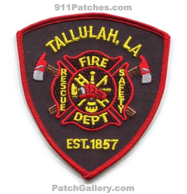 Tallulah Fire Rescue Safety Department Patch (Louisiana)
Scan By: PatchGallery.com
Keywords: dept. est. 1857