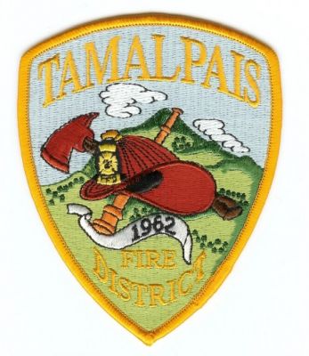 Tamalpais Fire District
Thanks to PaulsFirePatches.com for this scan.
Keywords: california