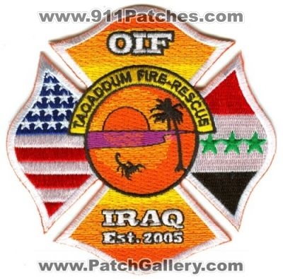 Taqaddum Fire Rescue Department (Iraq)
Scan By: PatchGallery.com
Keywords: dept. oif operation iraqi freedom