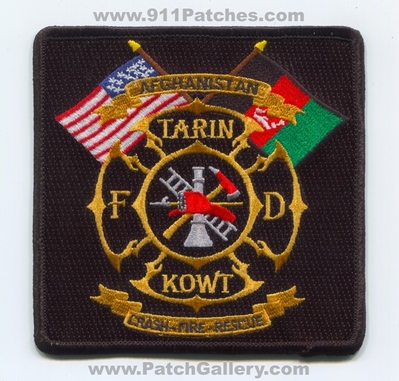 Tarin Kowt Fire Department Crash Fire Rescue CFR Patch (Afghanistan)
Scan By: PatchGallery.com
[b]Patch Made By: 911Patches.com[/b]
Keywords: tarinkot tirin kut dept. fd c.f.r. arff a.r.f.f. aircraft airport firefighter firefighting