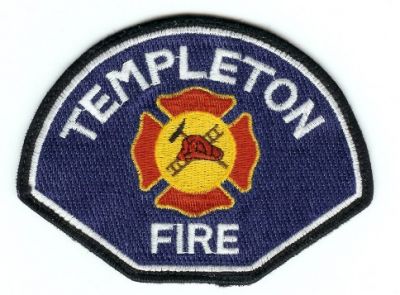 Templeton Fire
Thanks to PaulsFirePatches.com for this scan.
Keywords: california