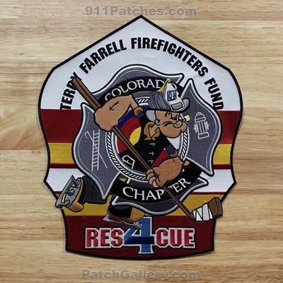 Terry Farrell Firefighters Fund Colorado Chapter Rescue 4 Fire Department Patch (Colorado) (Hockey Jersey Size)
[b]Picture From: Our Collection[/b]
Keywords: popeye dept.