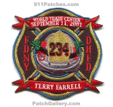 Terry Farrell New York City Fire Department FDNY Dix Hills DHFD 234 Patch (New York)
Scan By: PatchGallery.com
Keywords: dept. of f.d.n.y. d.h.f.d. world trade center wtc september 11th 2001 9-11 9/11