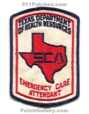 Texas Department of Health Resources Emergency Care Attendant EMS Patch (Texas)
Scan By: PatchGallery.com
Keywords: dept. eca