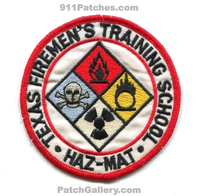 Texas Firemens Training School HazMat Patch (Texas)
Scan By: PatchGallery.com
Keywords: fire department dept. haz-mat hazardous materials teex