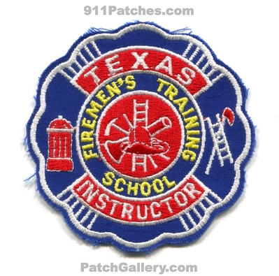 Texas Firemens Training School Instructor Patch (Texas)
Scan By: PatchGallery.com
Keywords: fire department dept. teex