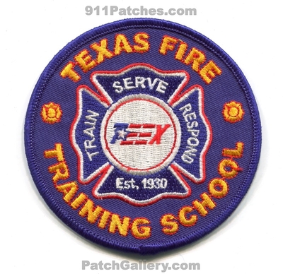 Texas Fire Training School TEEX Patch (Texas)
Scan By: PatchGallery.com
Keywords: firemens academy train serve respond est. 1930