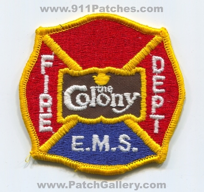 The Colony Fire Department EMS Patch (Texas)
Scan By: PatchGallery.com
Keywords: dept. e.m.s.