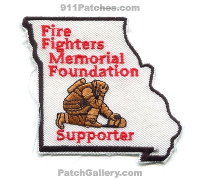 The Fire Fighters Memorial Foundation of Missouri Supporter Patch (Missouri) (State Shape)
Scan By: PatchGallery.com
Keywords: firefighters