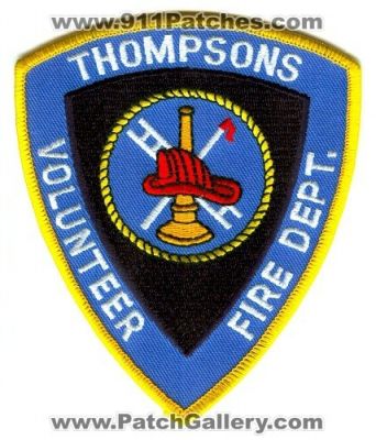 Thompsons Volunteer Fire Department Patch (Texas)
Scan By: PatchGallery.com
Keywords: vol. dept.