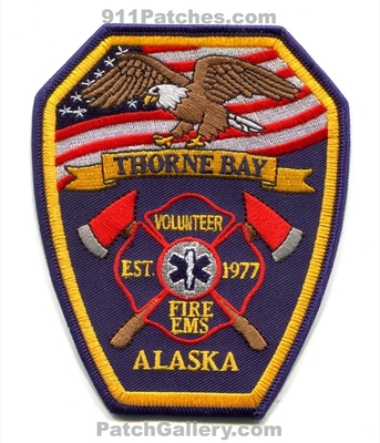Thorne Bay Volunteer Fire EMS Department Patch (Alaska)
Scan By: PatchGallery.com
Keywords: vol. dept. est. 1977