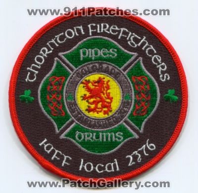 Thornton FireFighters IAFF Local 2376 Pipes Drums Patch (Colorado)
[b]Scan From: Our Collection[/b]
Keywords: department dept.