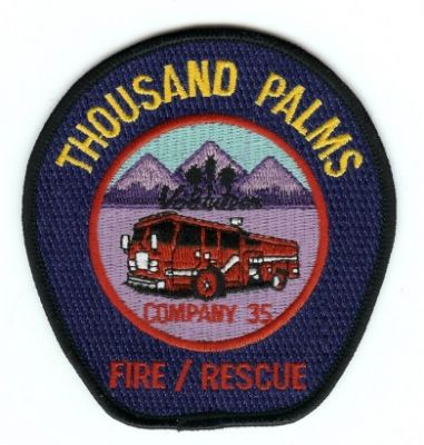 Thousand Palms Fire Rescue Company 35
Thanks to PaulsFirePatches.com for this scan.
Keywords: california