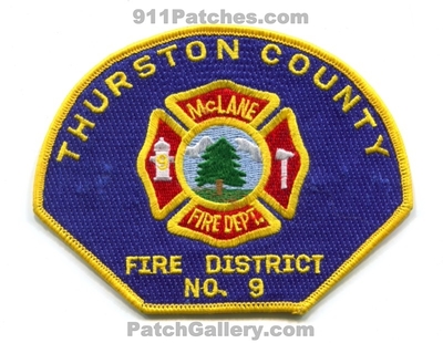 Thurston County Fire District 9 McLane Fire Department Patch (Washington)
Scan By: PatchGallery.com
Keywords: co. dist. number no. #9 dept.