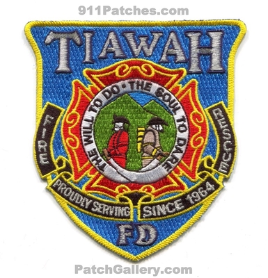 Tiawah Fire Rescue Department Patch (Oklahoma)
Scan By: PatchGallery.com
Keywords: dept. fd proudly serving since 1964 the will to do the soul to dare