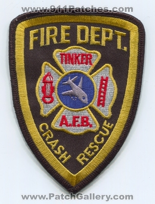Tinker Air Force Base AFB Crash Fire Rescue CFR Department USAF Military Patch (Oklahoma)
Scan By: PatchGallery.com
Keywords: a.f.b. dept. arff aircraft airport firefighter firefighting