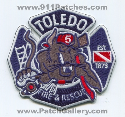 Toledo Fire and Rescue Department Station 5 Patch (Ohio)
Scan By: PatchGallery.com
Keywords: & dept. company co. est. 1873