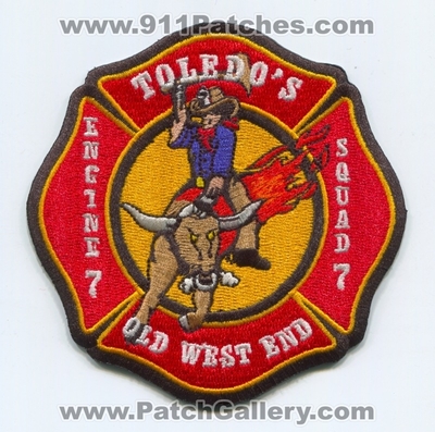 Toledo Fire Department Station 7 Patch (Ohio)
Scan By: PatchGallery.com
Keywords: dept. engine squad company co. toledos old west end cowboy bull