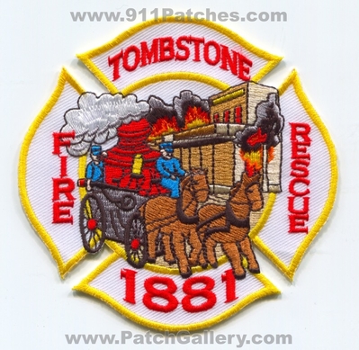 Tombstone Fire Rescue Department Patch (Arizona)
Scan By: PatchGallery.com
Keywords: dept. 1881 horse drawn steamer