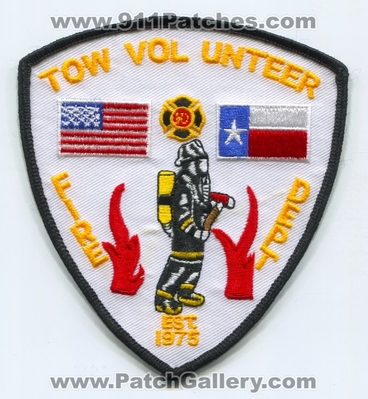 Tow Volunteer Fire Department Patch (Texas)
Scan By: PatchGallery.com
Keywords: vol. dept.