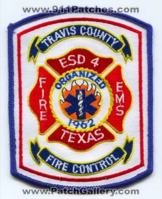 Travis County Fire Control ESD 4 (Texas)
Scan By: PatchGallery.com
Keywords: co. emergency services district ems department dept.